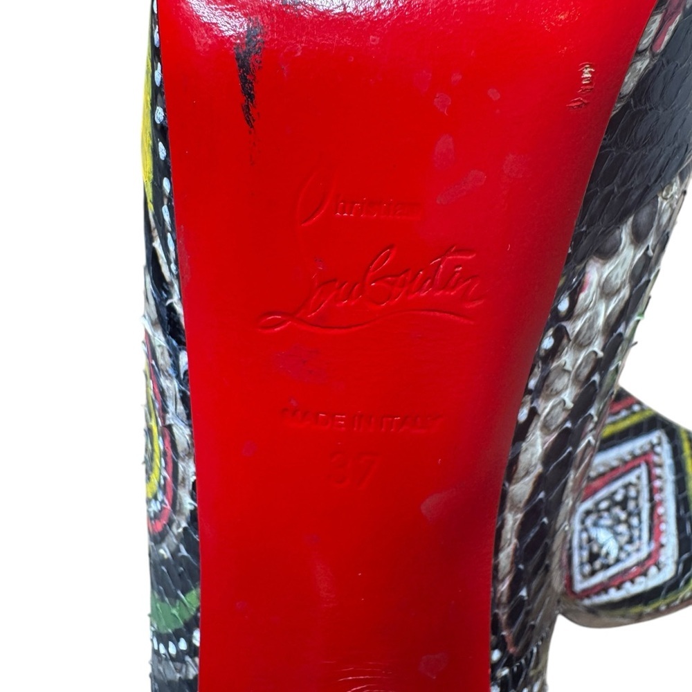 Christian Louboutin Bianca Python Platform Pumps … - image 5